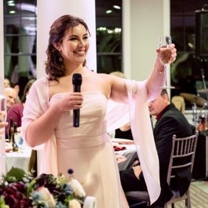 Vera Wang White Collection Long Blush Pink Dress